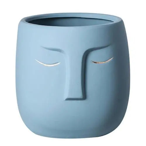 ZenVase – Luxus Keramische Schlafendes Gesicht Blumenpott mit Abstrakter Eleganz