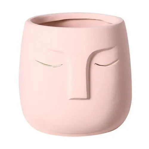 ZenVase – Luxus Keramische Schlafendes Gesicht Blumenpott mit Abstrakter Eleganz