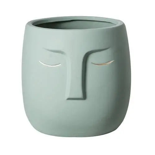 ZenVase – Luxus Keramische Schlafendes Gesicht Blumenpott mit Abstrakter Eleganz