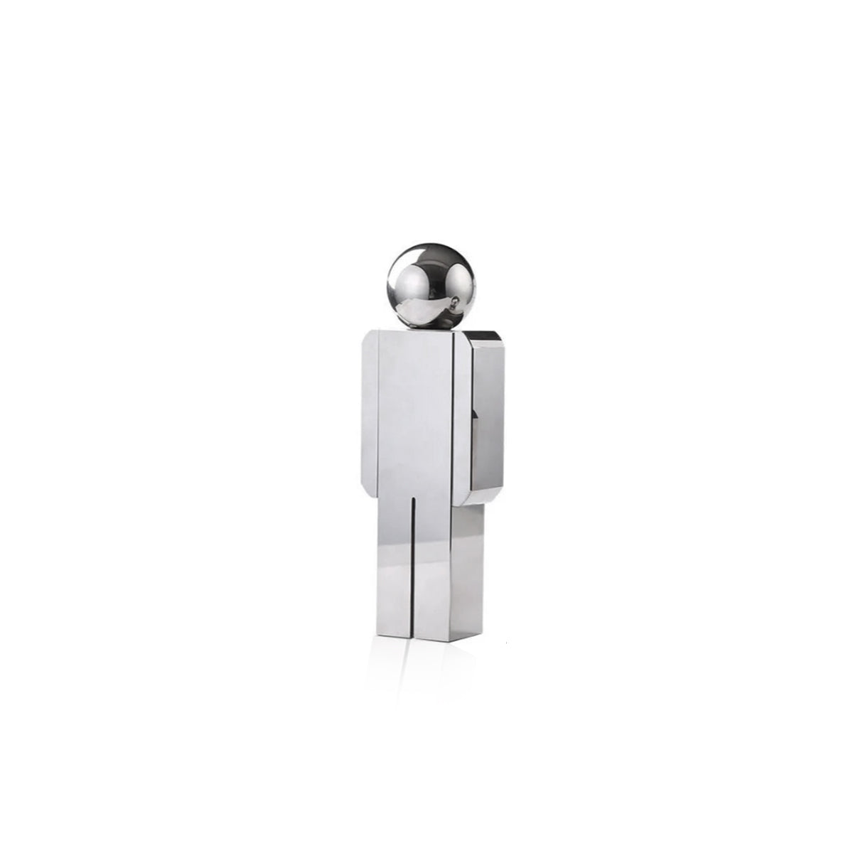 Abstrakte Figur Chrome & Kristall Skulptur