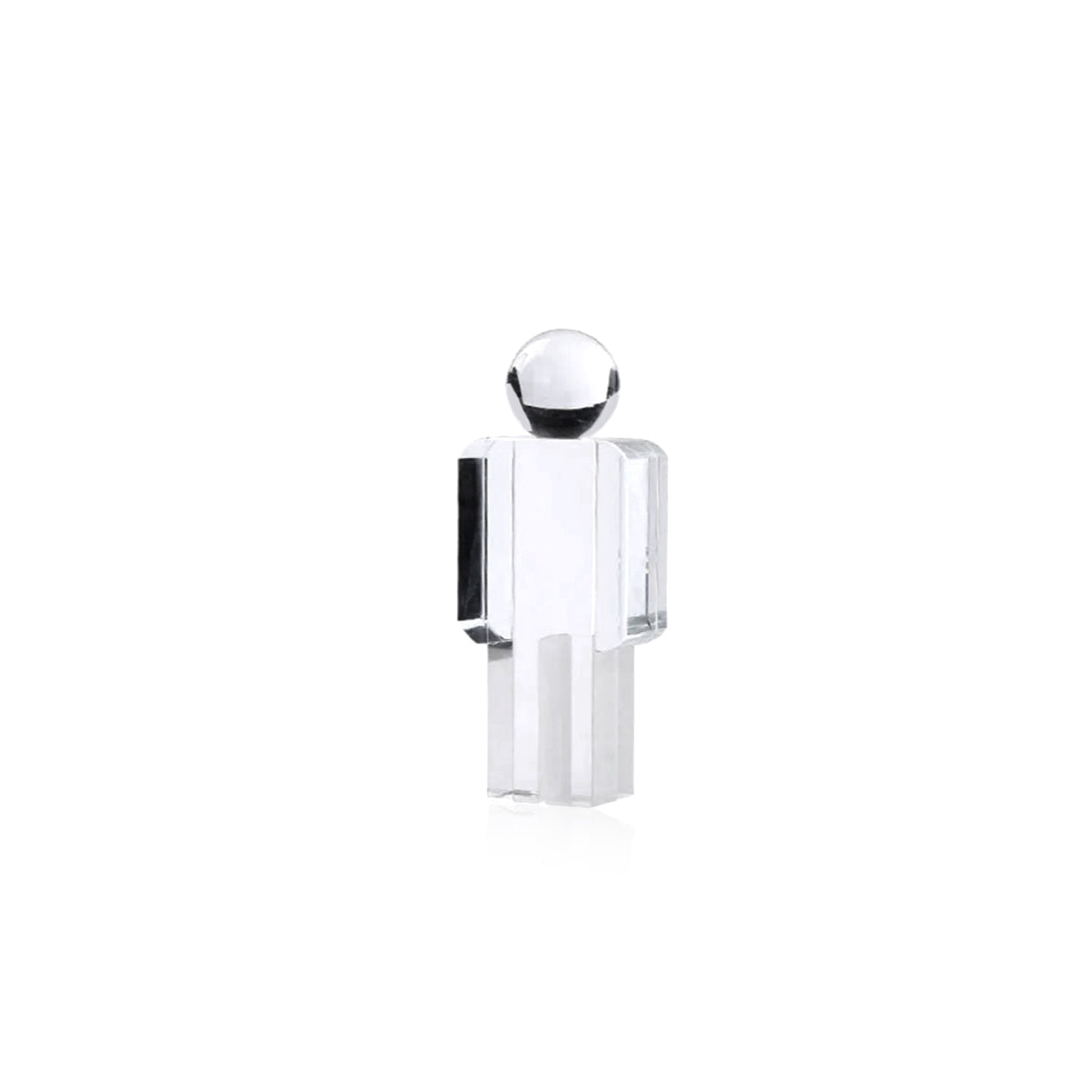 Abstrakte Figur Chrome & Kristall Skulptur