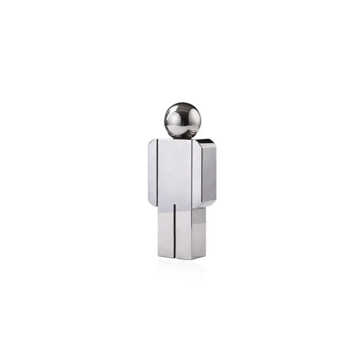 Abstrakte Figur Chrome & Kristall Skulptur