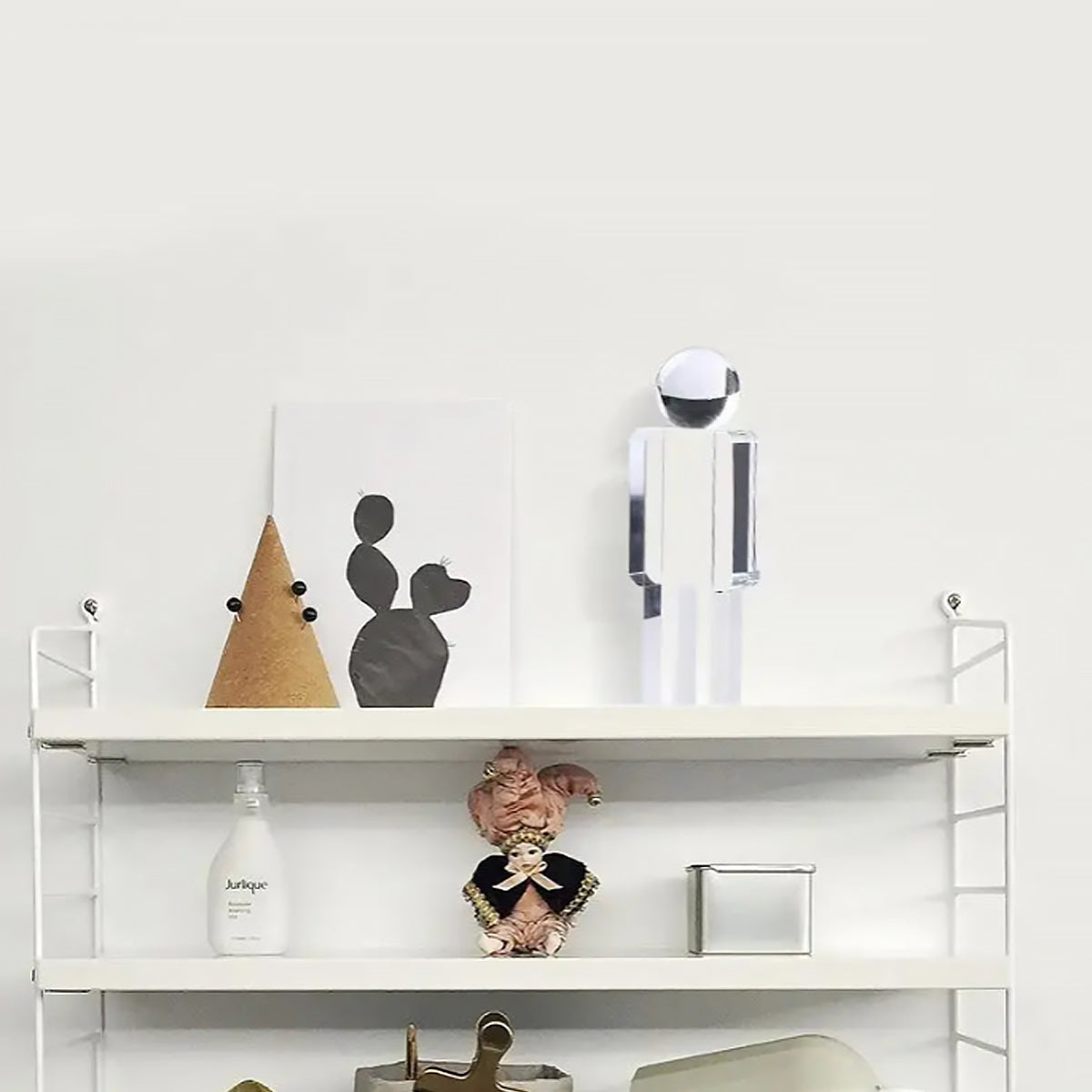 Abstrakte Figur Chrome & Kristall Skulptur