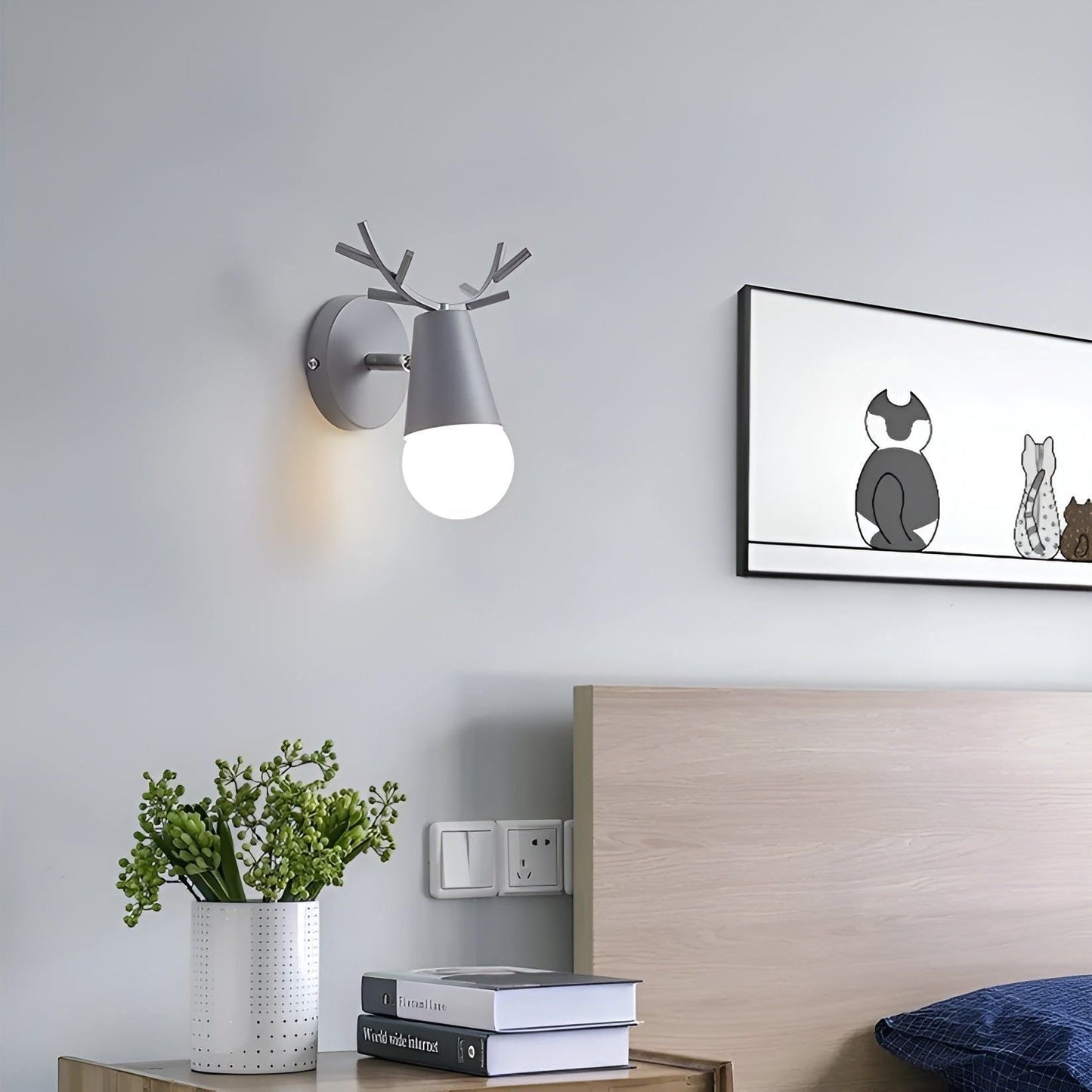 Garduru Licht - Nordische Macaron Geweih LED Wandlampe