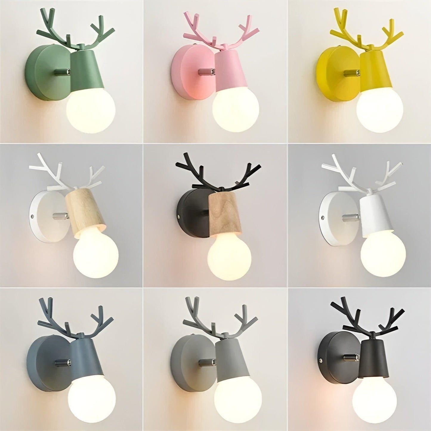Garduru Licht - Nordische Macaron Geweih LED Wandlampe