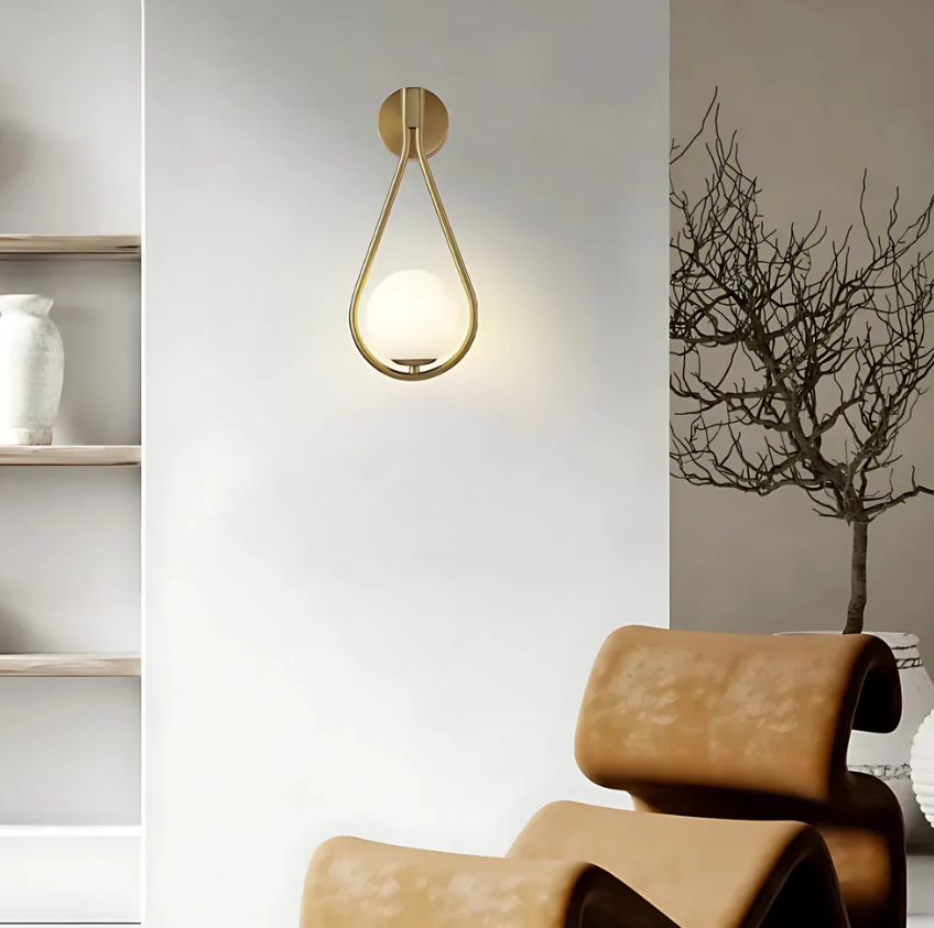 Wandleuchte Tropfen - Elegante Beleuchtung aus Metall und Glas | Raffiniertes Design für Innenräume