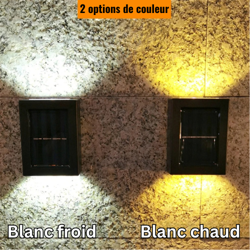 WallLight™ : Solarbetriebene Wandleuchte mit doppeltem Lampenschirm