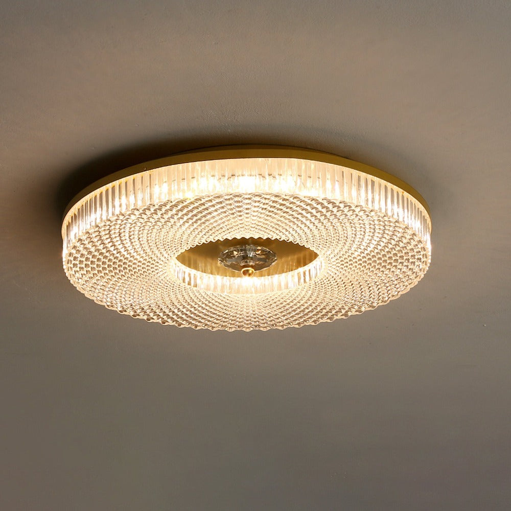 Runde LED Deckenleuchte Weiß/Gold/Schwarz Schlafzimmer