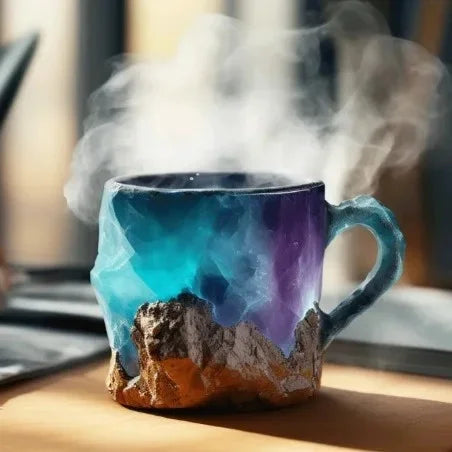 Royallure Elegante Kristall-Achat Kaffeetasse – Einzigartiger handgefertigter Becher für luxuriöses Trinken
