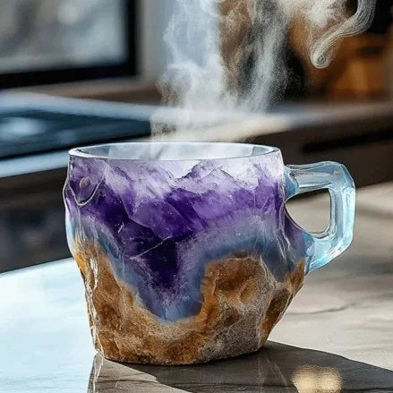Royallure Elegante Kristall-Achat Kaffeetasse – Einzigartiger handgefertigter Becher für luxuriöses Trinken