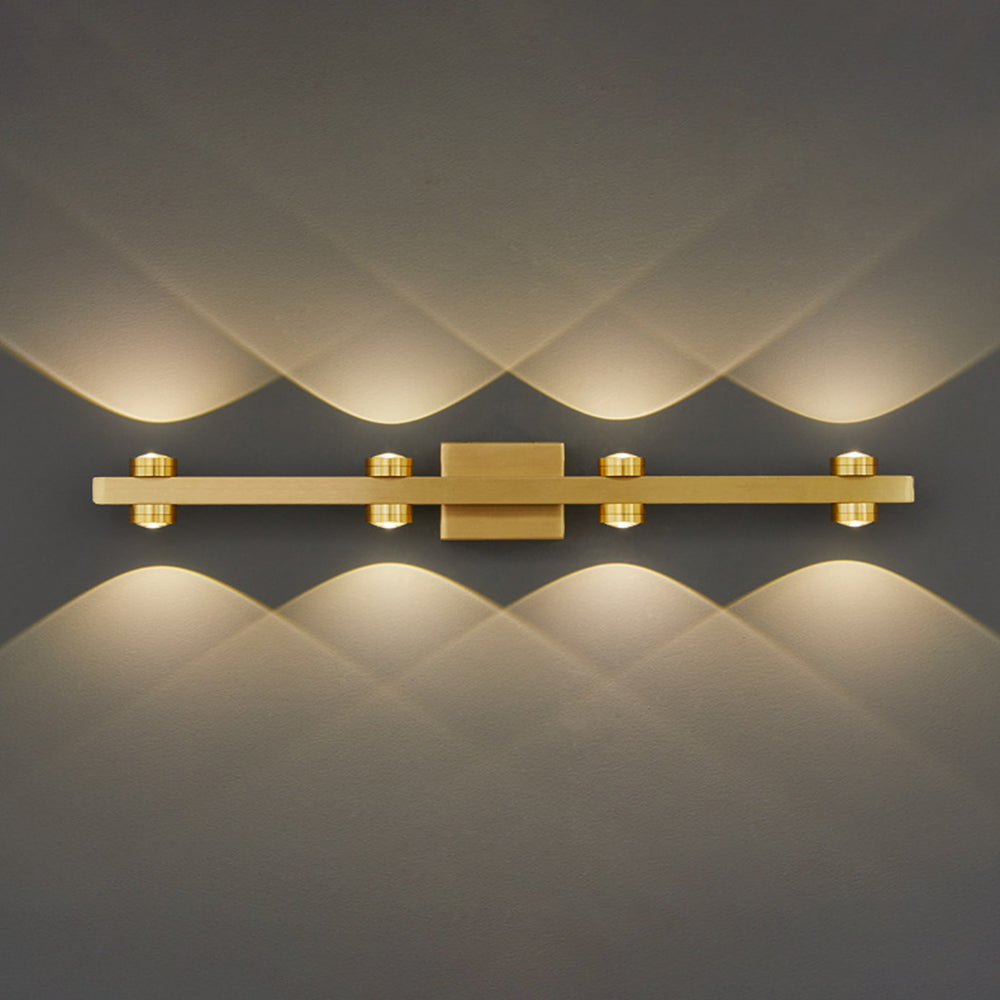 Freja - Moderne LED-Wandleuchte, Schwarz/Gold, Badezimmer, Metall