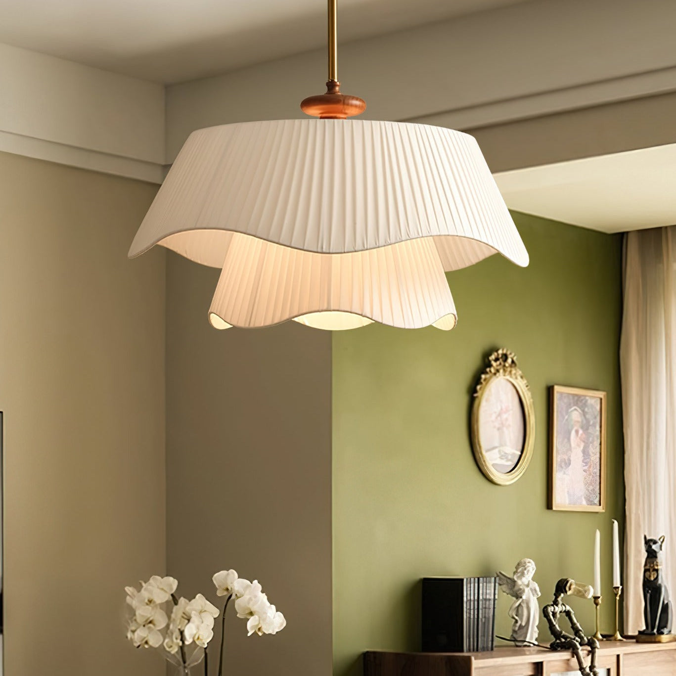 Suspension Bellevue - Moderne Lampe aus Metall, Glas und Holz, Elegantes Design