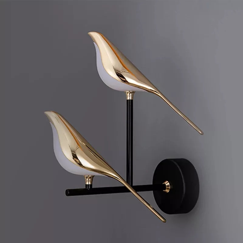 Moderne Vogel Wandlampe - Drehbare Gold LED Wandleuchte