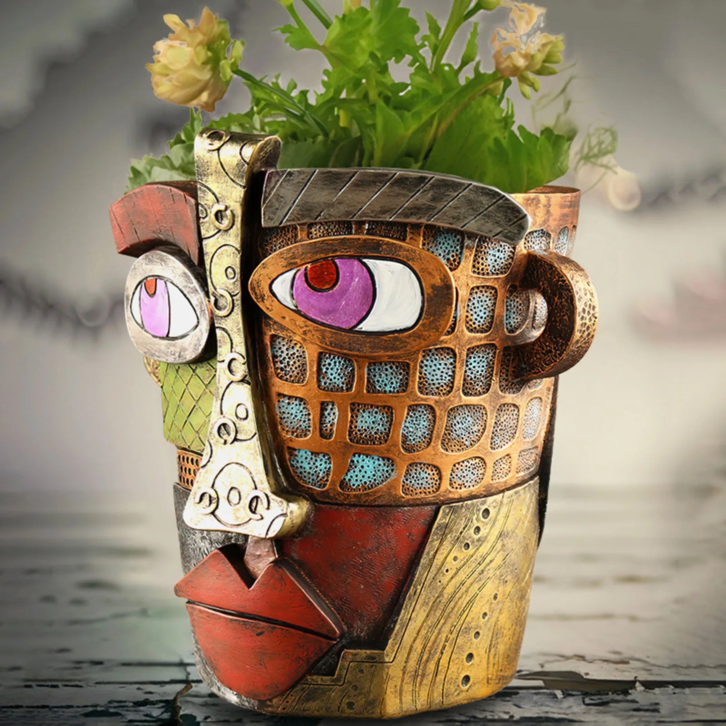 Garduru abstrakte Kunst Pflanze Topf Ornamente