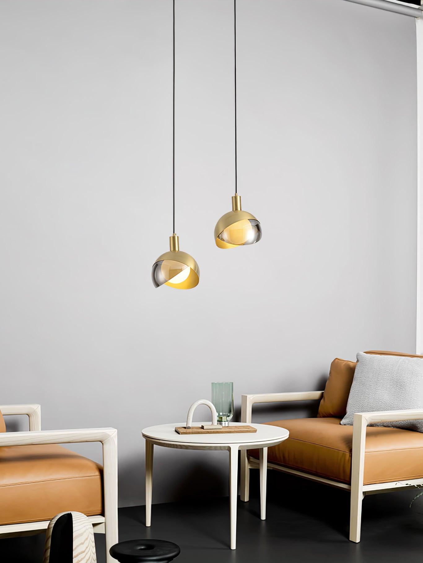 Moderne Hängeleuchte - Minimalistische Lampe aus Metall und Glas, Urban Design