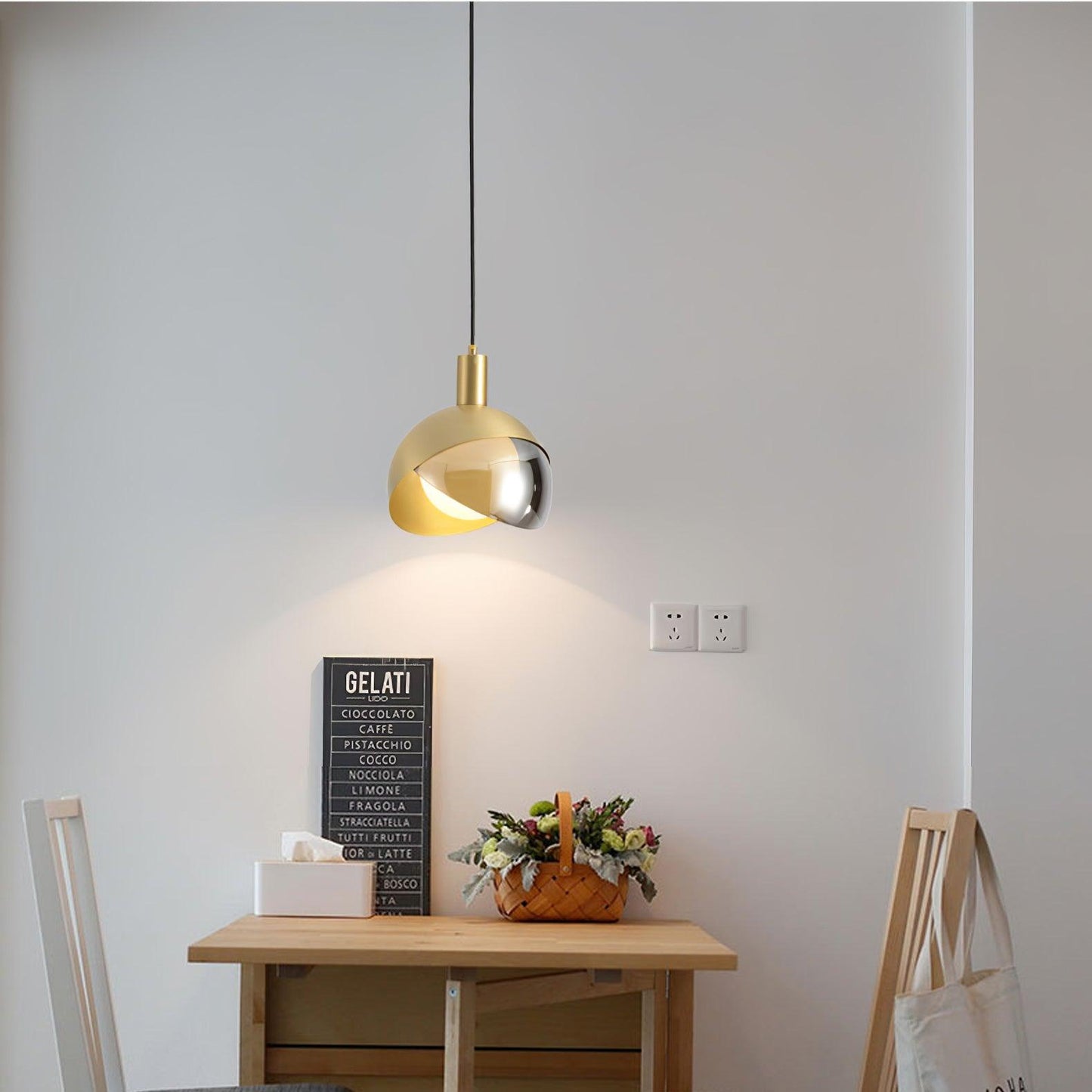Moderne Hängeleuchte - Minimalistische Lampe aus Metall und Glas, Urban Design
