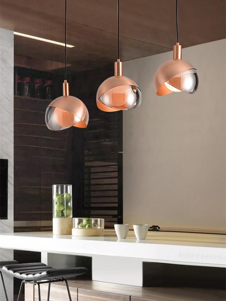 Moderne Hängeleuchte - Minimalistische Lampe aus Metall und Glas, Urban Design