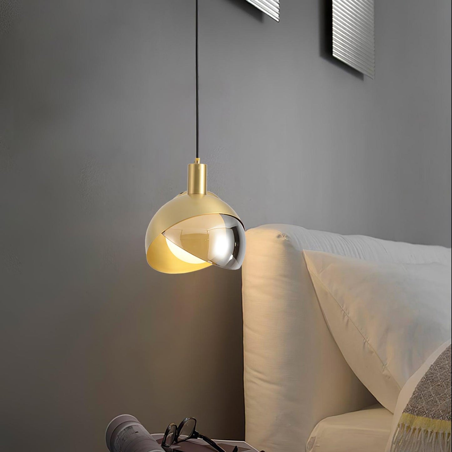 Moderne Hängeleuchte - Minimalistische Lampe aus Metall und Glas, Urban Design