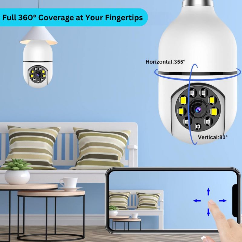 Smart 360° Glühbirne Sicherheitskamera mit 1080P HD