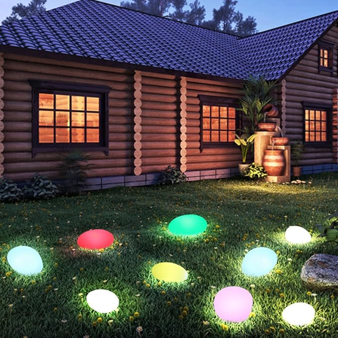 Royallure Außen LED Pflasterstein Gartenlicht mit 16 Farben & Fernbedienung