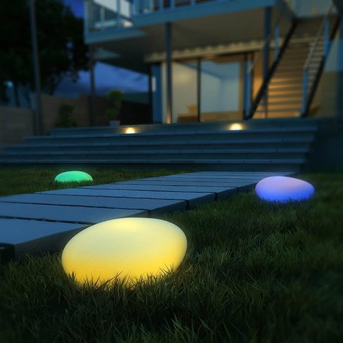Royallure Außen LED Pflasterstein Gartenlicht mit 16 Farben & Fernbedienung