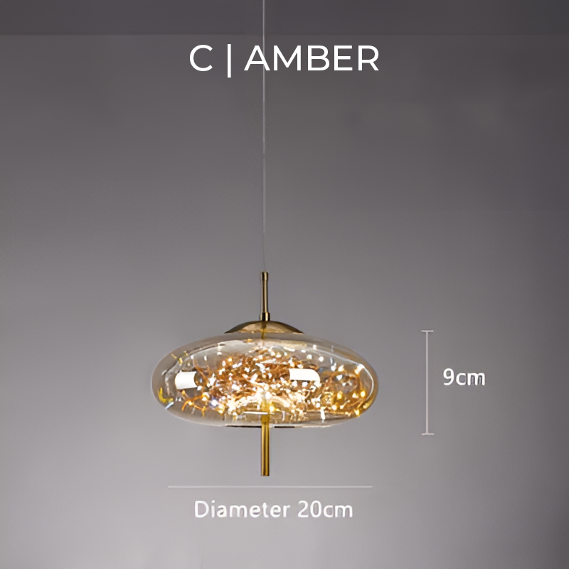 Hängelampe Essence - Moderne Eleganz mit braunem Glas und LED-Beleuchtung