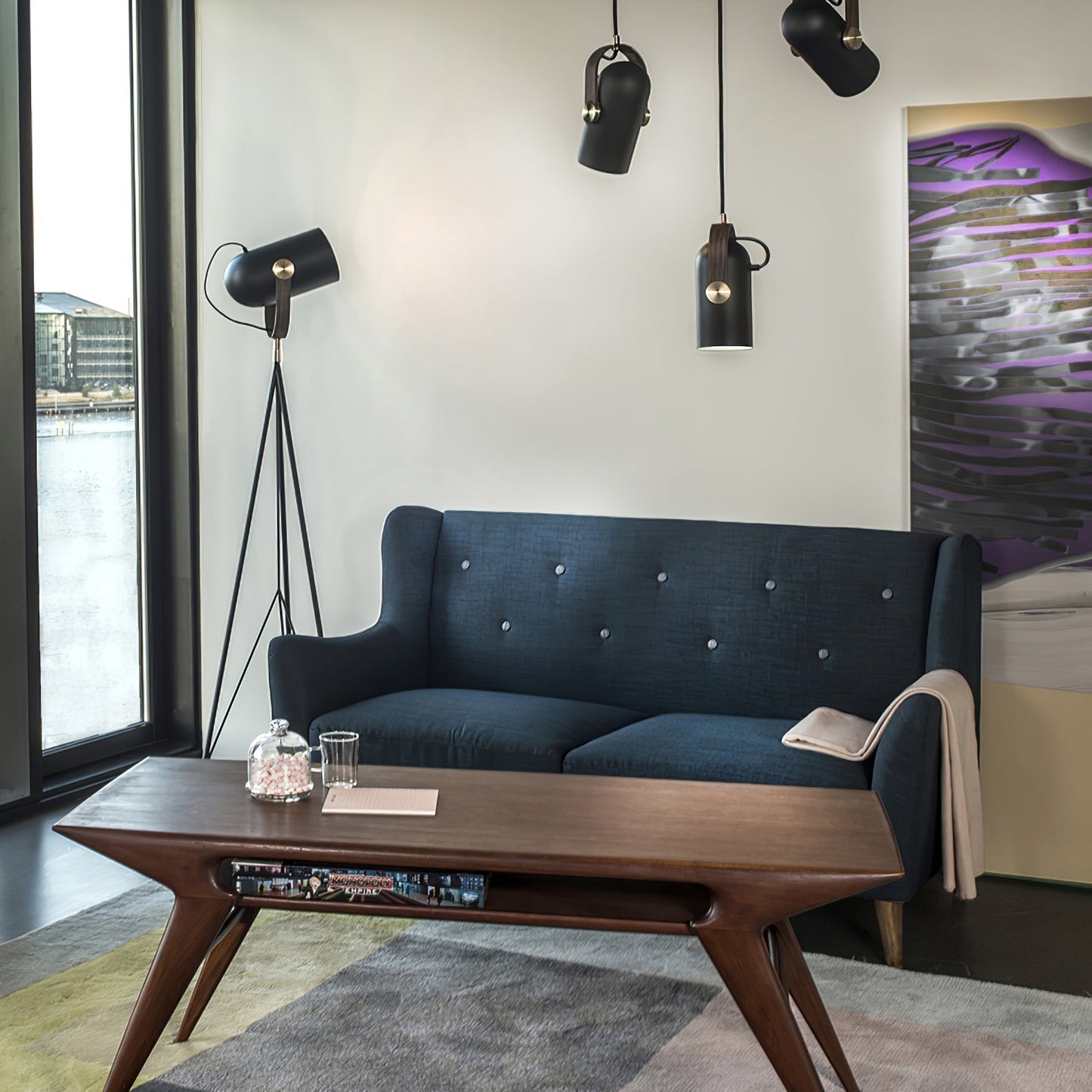 Industrielle Aufhängung Karronade - Lampen-Design Marine aus Metall und Eisen für Wohnzimmer und Büro