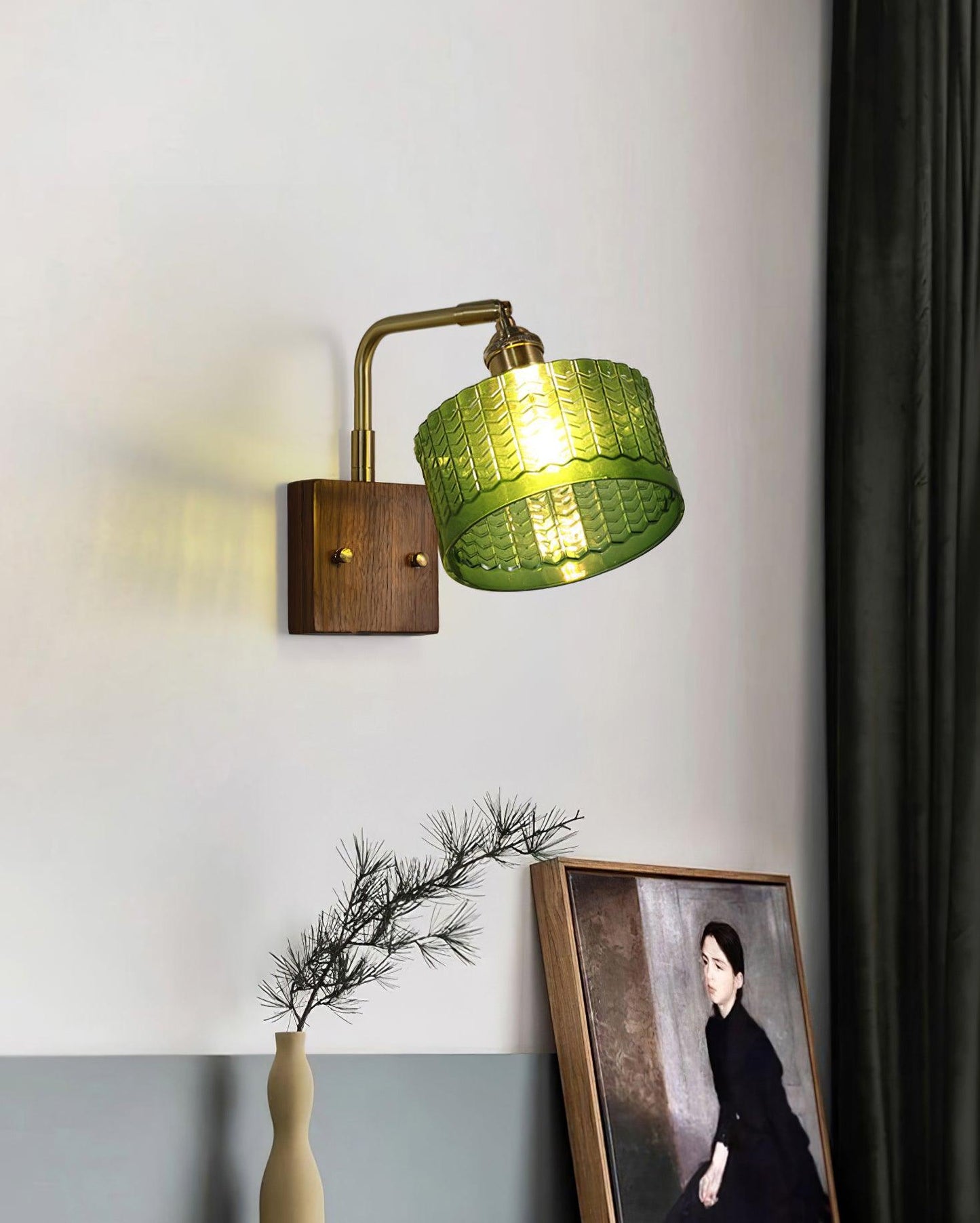 Garduru Wandleuchte – Rustikale Glas- und Holz-Wandleuchte mit vintage Charme