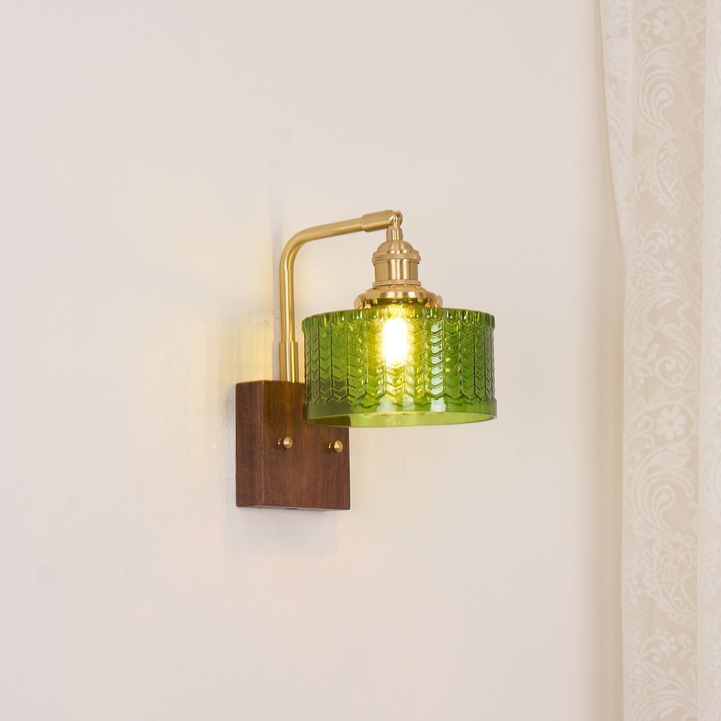 Garduru Wandleuchte – Rustikale Glas- und Holz-Wandleuchte mit vintage Charme