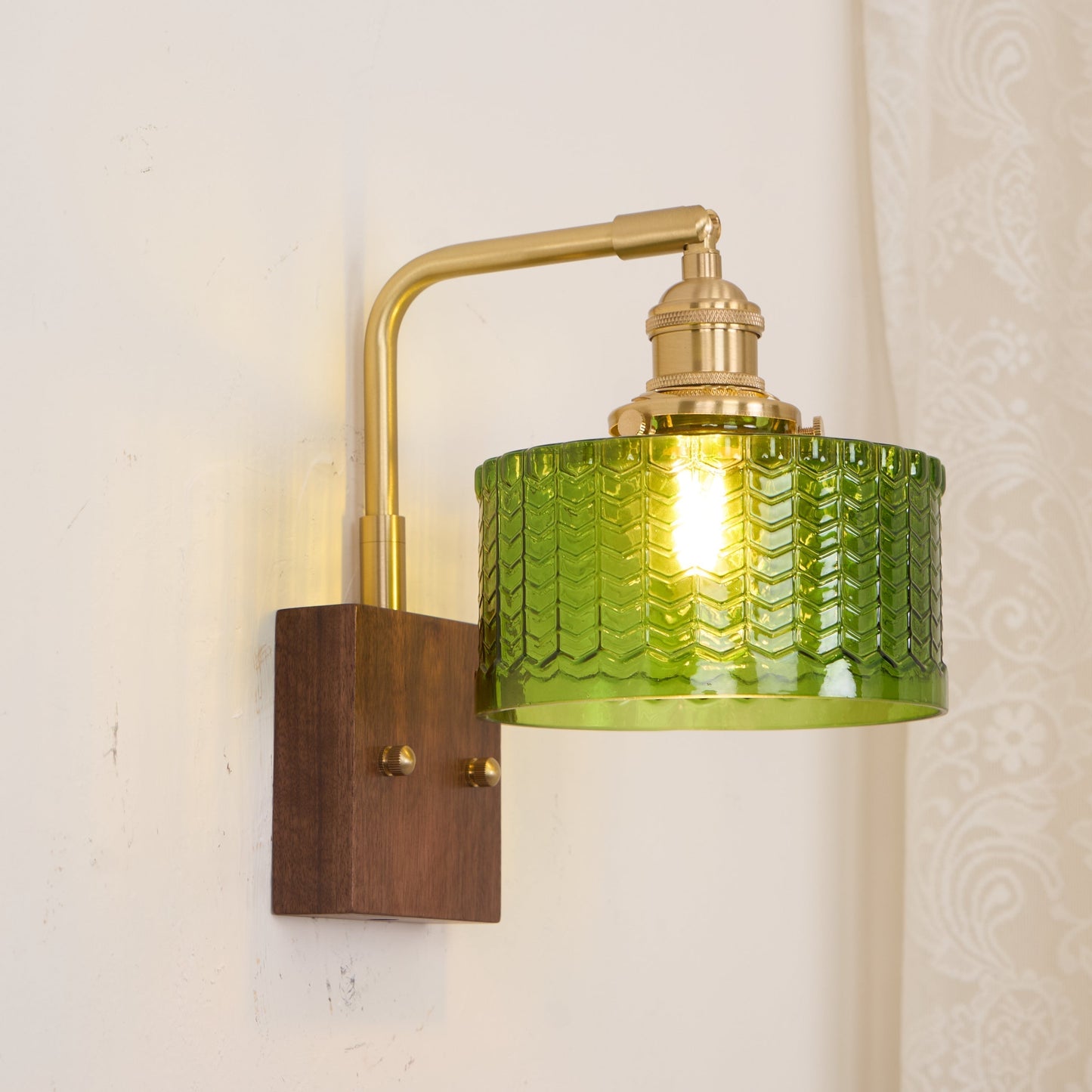 Garduru Wandleuchte – Rustikale Glas- und Holz-Wandleuchte mit vintage Charme