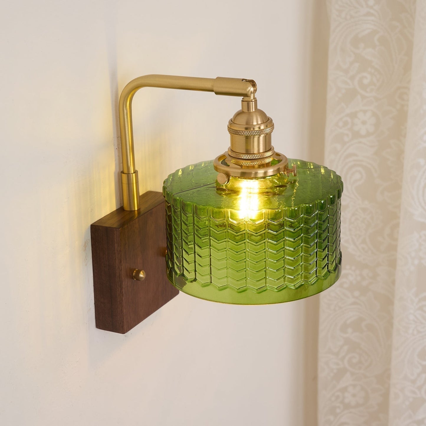 Garduru Wandleuchte – Rustikale Glas- und Holz-Wandleuchte mit vintage Charme