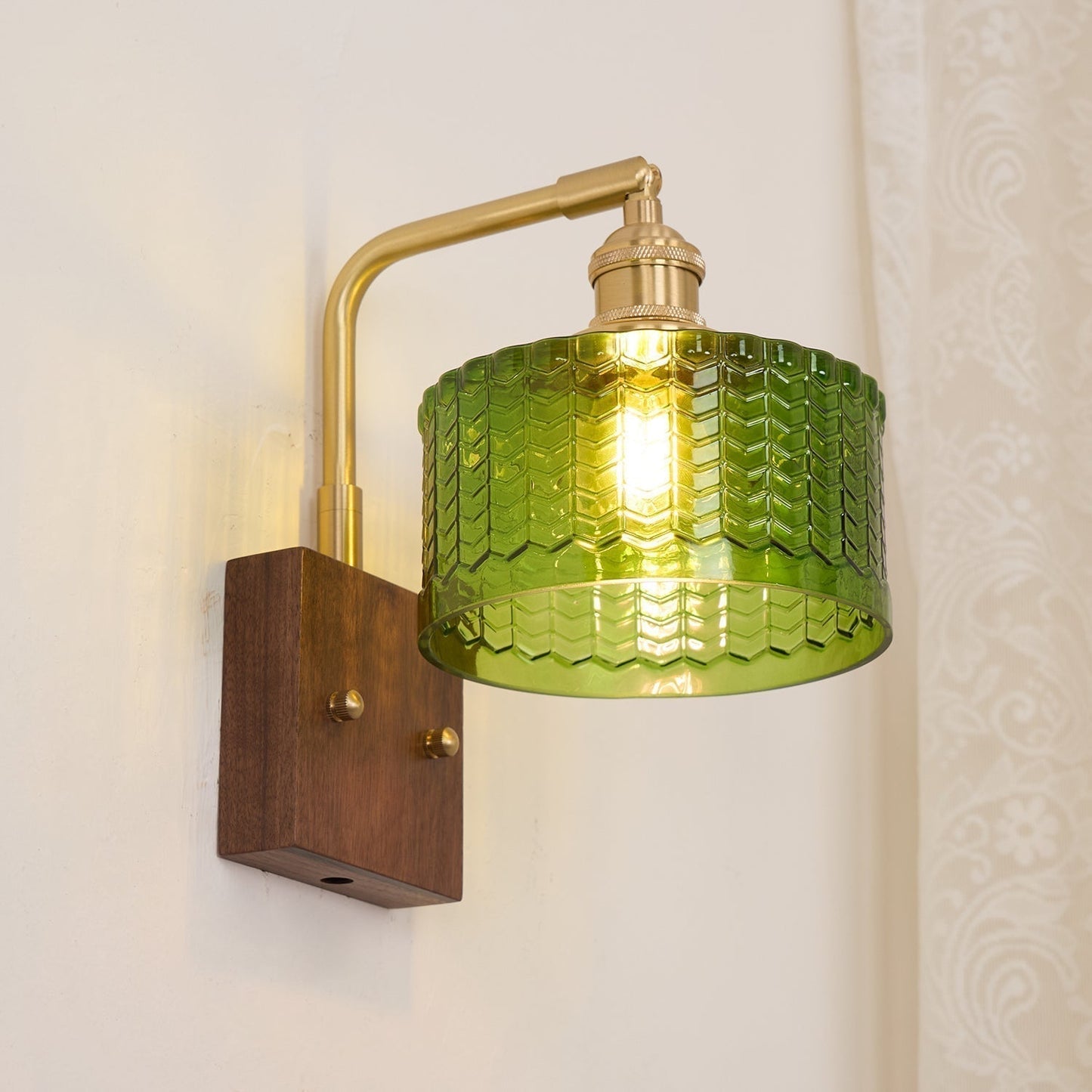 Garduru Wandleuchte – Rustikale Glas- und Holz-Wandleuchte mit vintage Charme