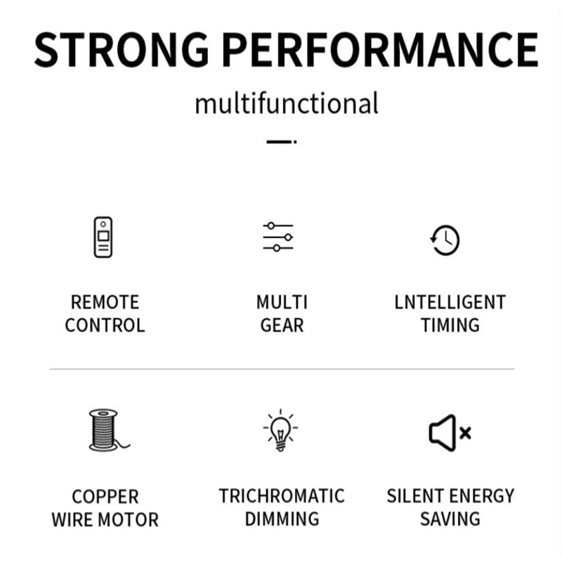 Smart Schlafzimmer Deckenventilator mit LED-Lichtern