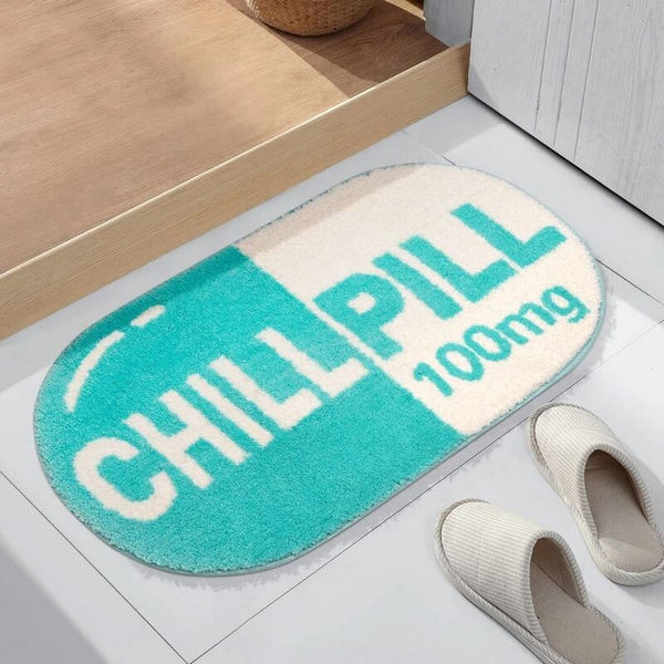 Verspielter pillenförmiger Teppich mit weicher Textur und strapazierfähigem Design – 120x80 cm in beruhigenden Farben