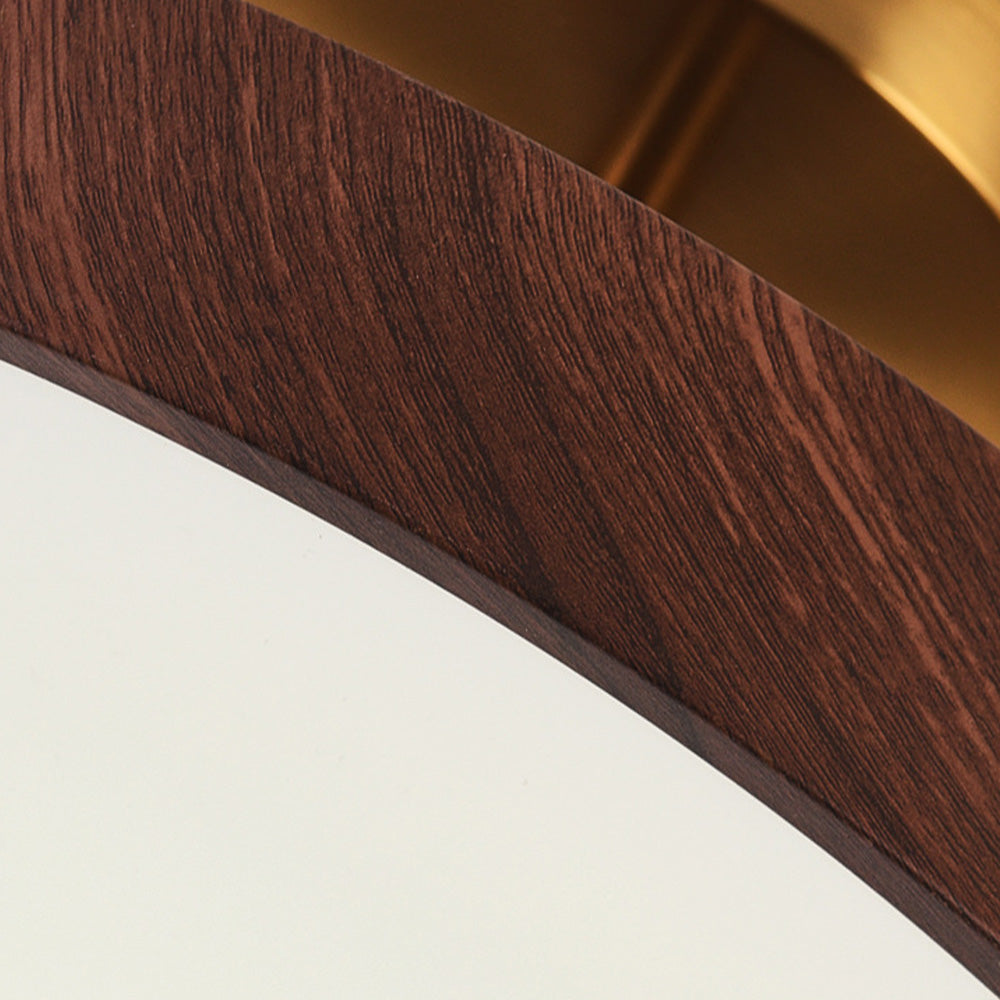 Deckenleuchte mit Holz und LED Semi Flush