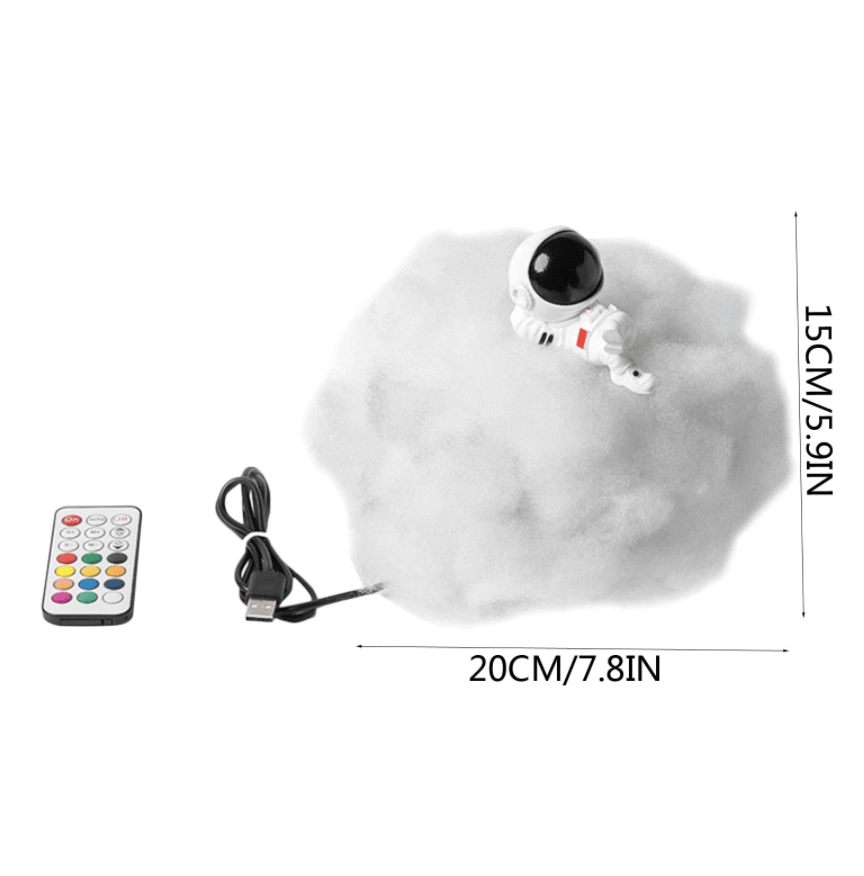 Niedliche LED bunte Wolken Astronautenlampe mit Regenbogeneffekt