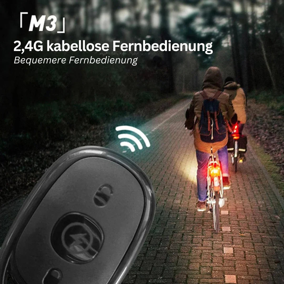 Wiederaufladbares kabelloses LED-Motorrücklicht mit Fernbedienung für Brems- und Warnsignale