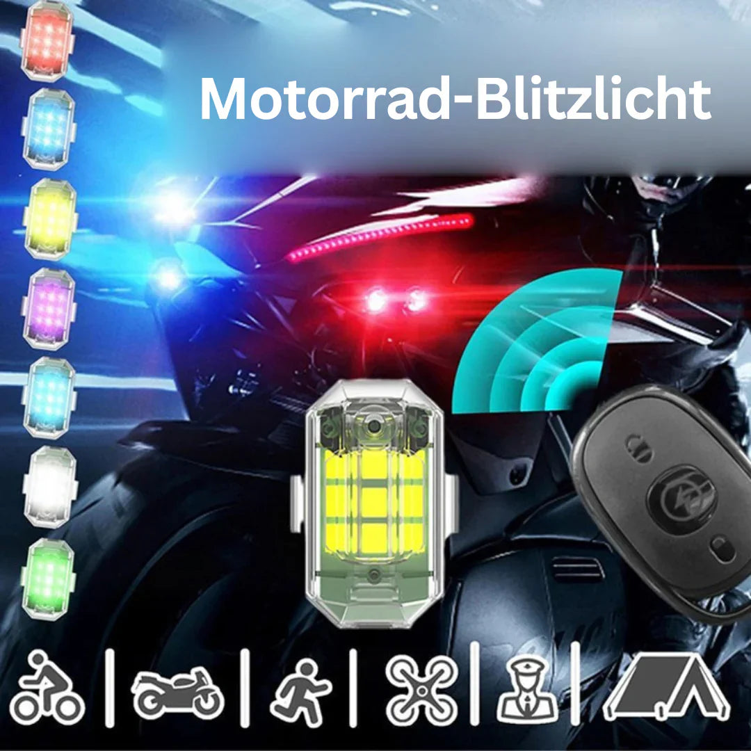 Wiederaufladbares kabelloses LED-Motorrücklicht mit Fernbedienung für Brems- und Warnsignale