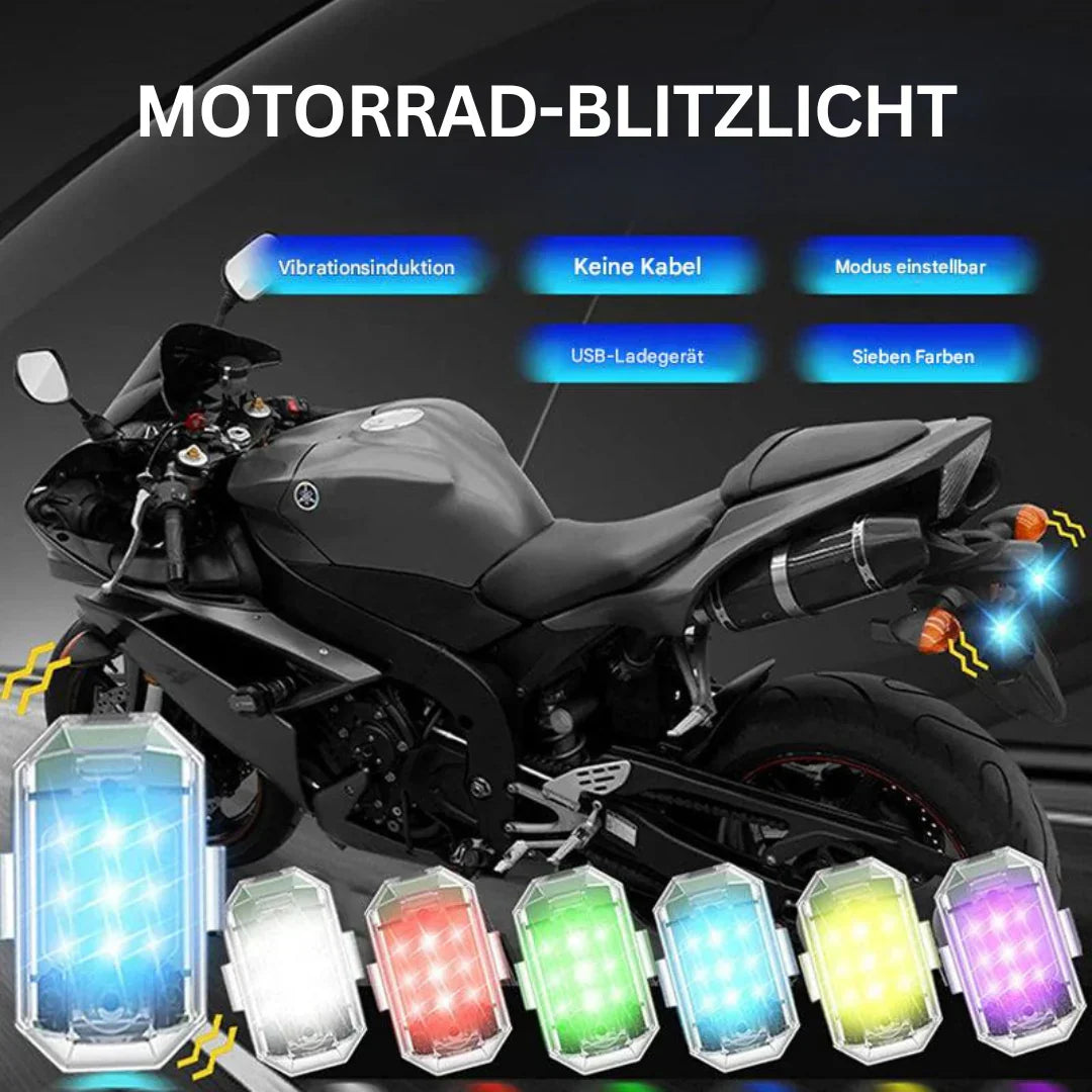 Wiederaufladbares kabelloses LED-Motorrücklicht mit Fernbedienung für Brems- und Warnsignale