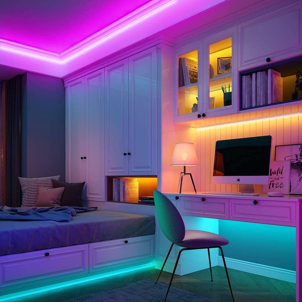 Lebendige RGB LED Streifenlichter - Bluetooth anpassbarer Farbwechsel-Lichtstreifen für die Wohnkultur
