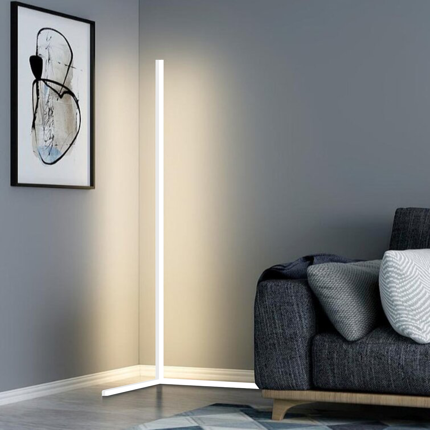 Stehlampe Schwarz LED Eckbeleuchtung