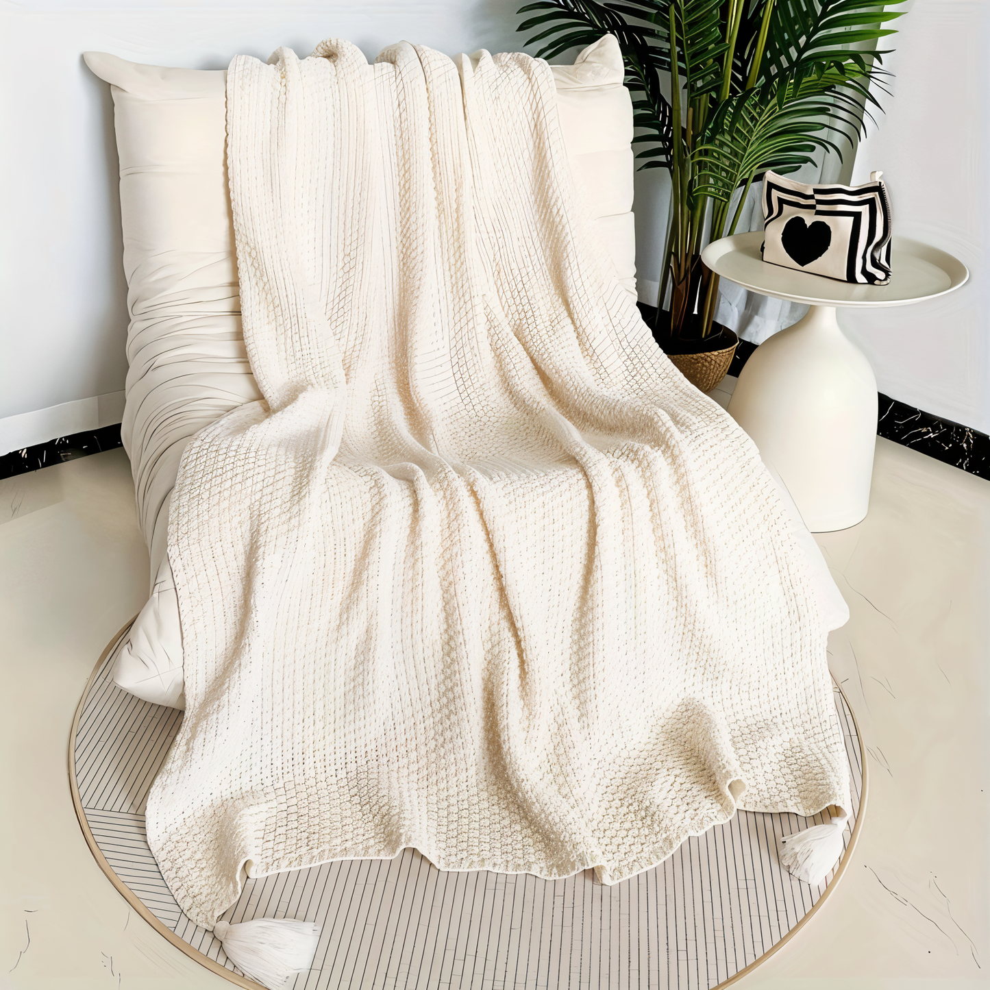 Kuschelige Strickdecke – Perfekt für Sommer & Winter
