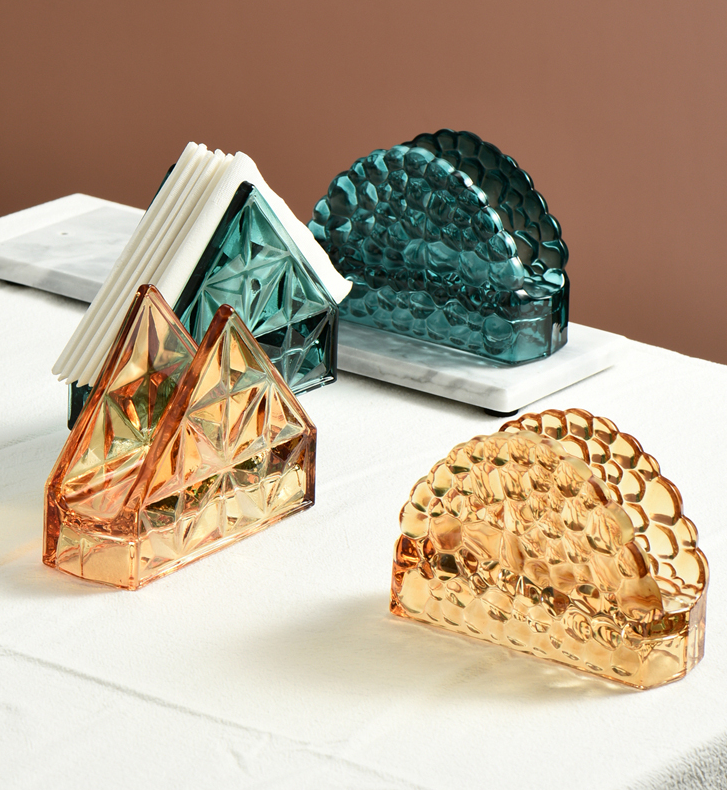 Serviettenhalter aus Glas mit Kronjuwelen