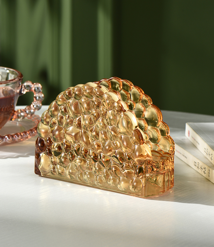 Serviettenhalter aus Glas mit Kronjuwelen