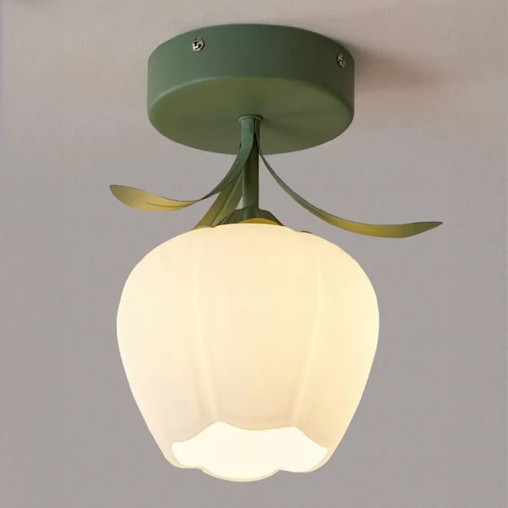 Garduru Tiffany Mini Blüten Deckenleuchte – Vintage Buntglas Aufbaustrahler (E27)
