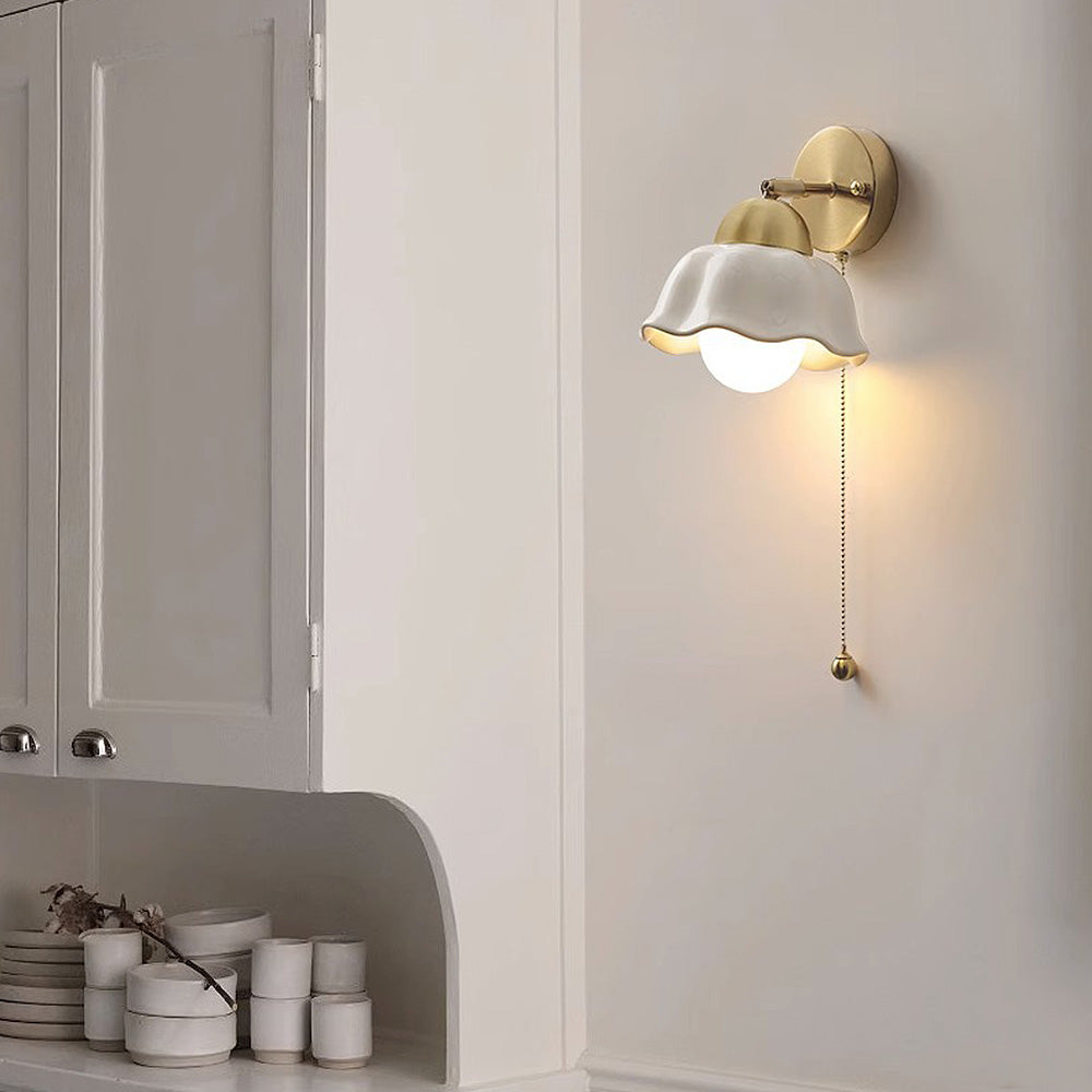 Wandlampe Weiße Blume Retro Französisch - Elegante Beleuchtung