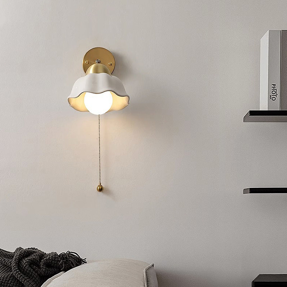 Wandlampe Weiße Blume Retro Französisch - Elegante Beleuchtung