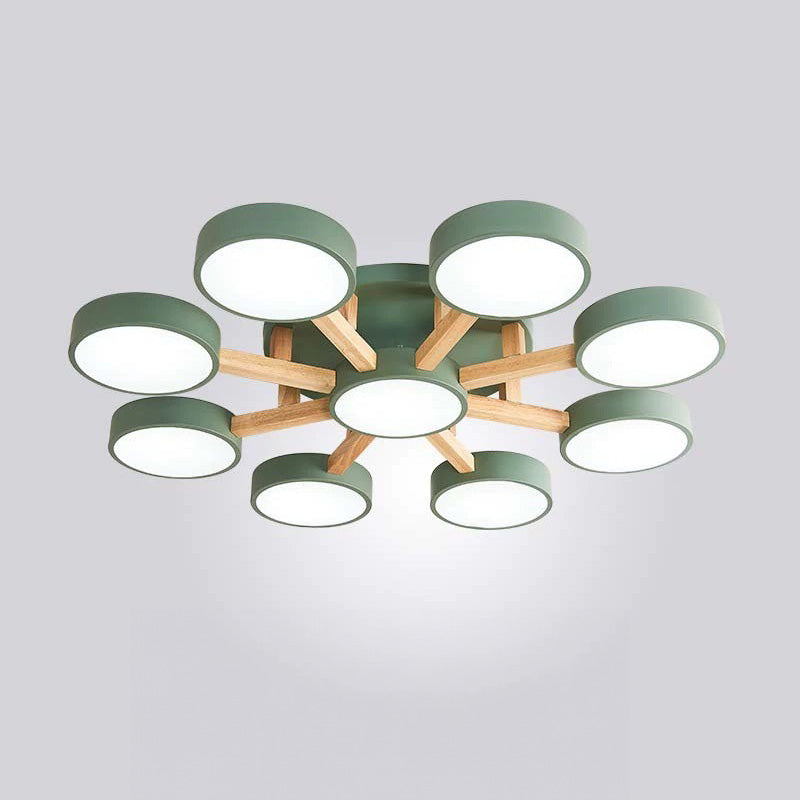 LED-Deckenleuchte mit modernem Holzdesign