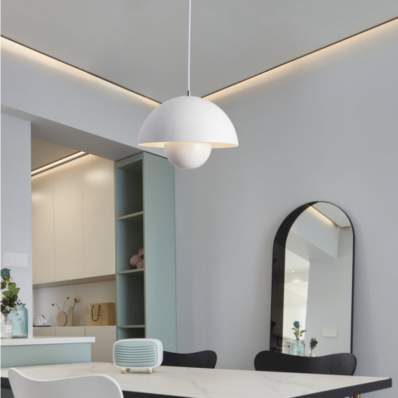 Suspension Auroraglo V2 - Moderne Lampe in Form von Blumentopf für Schlafzimmer, LED-Beleuchtung, Skandinavisches Design
