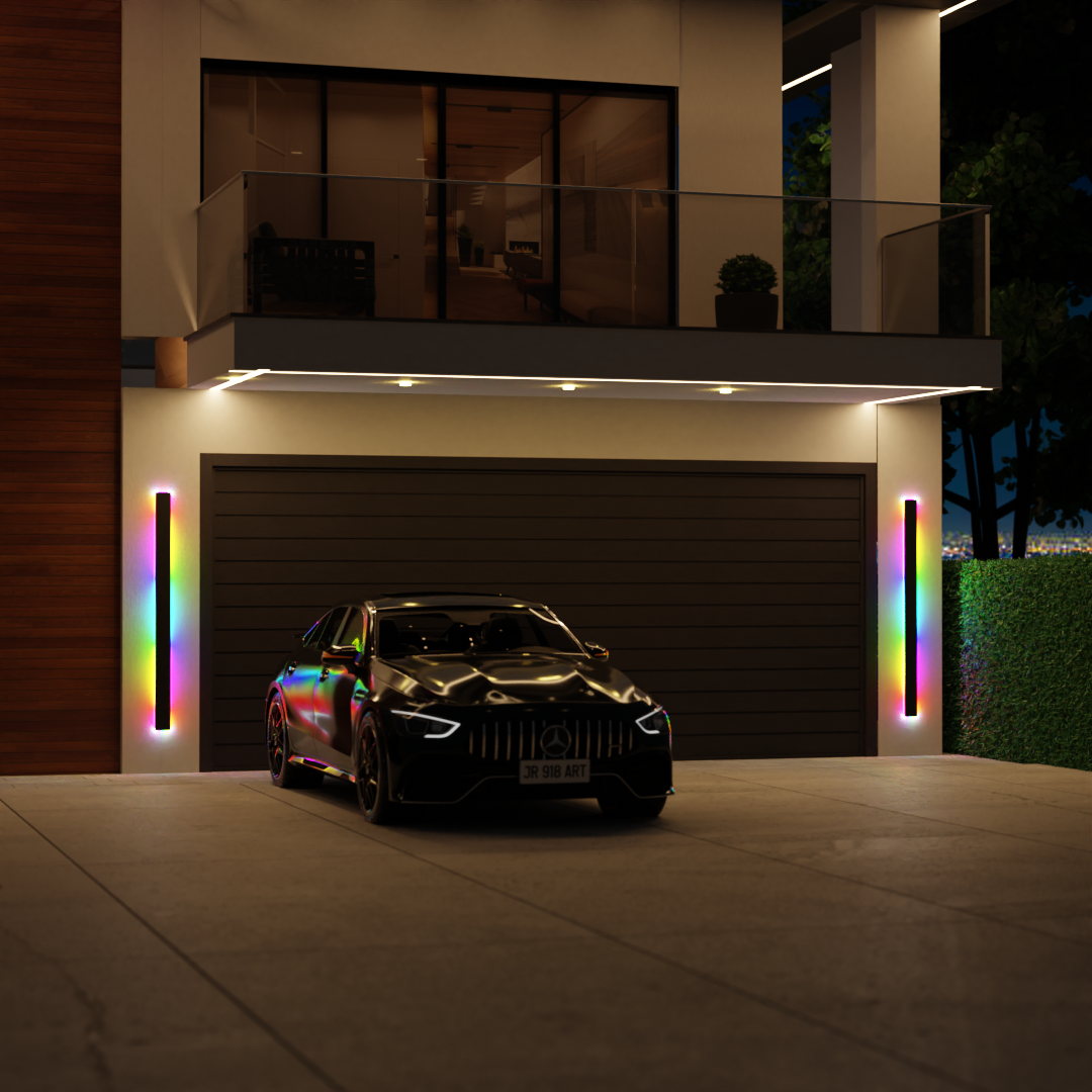 Moderne schwarze LED-Außenwandleuchte